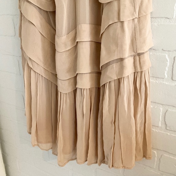 Twin-Set Simona Barbieri Mini dress Bow Ruffled Ivory Cream lined Flowy Sz S - Picture 3 of 16